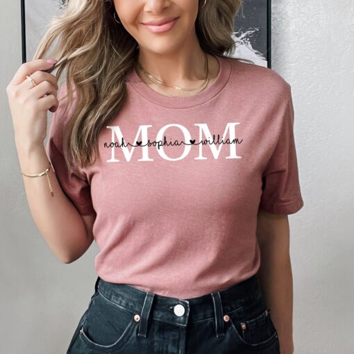 personalized mom shirt with kids names for mothers day unique gift for mom est year custom family t shirt rphgt scaled