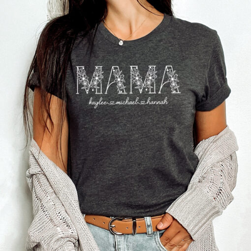 personalized mom shirt with kids names for mothers day unique sentimental gift from daughter or kids best mom shirt
