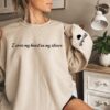 Personalized Mom Sweatshirt with Kid Name on Sleeve Cute Mama Crewneck I Wear My Heart On My Sleeve New Mom Gift
