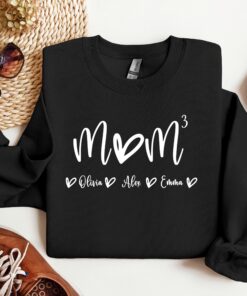 personalized mom sweatshirt with kids names best mom ever shirt custom mothers day gift unique mom life shirt kelno