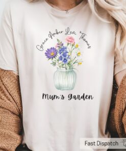 personalized moms garden shirt with birth flowers and kids names for mothers day or birthday gifts oc9qf