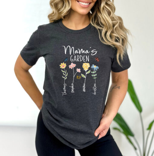 personalized mothers day shirt custom mom gift mamas garden t shirt customized mom tee for best mom ever