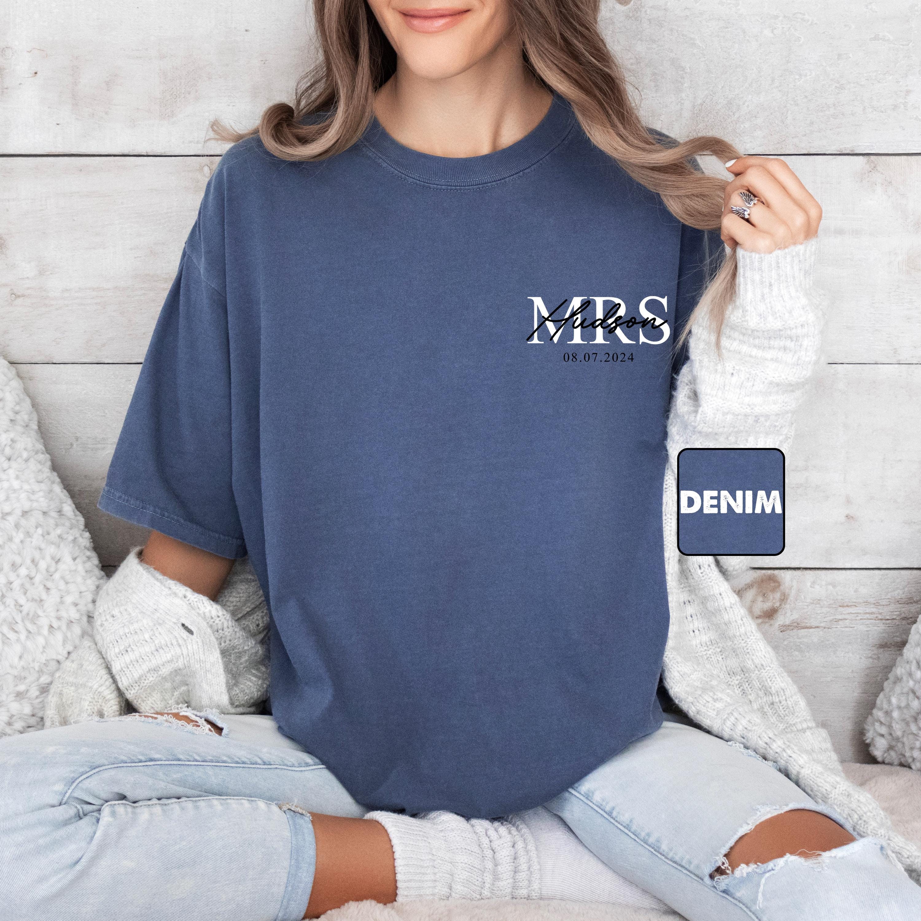 personalized mr and mrs comfort colors shirt with family name engagement t shirt for newlyweds bride groom gifts pbt7a scaled