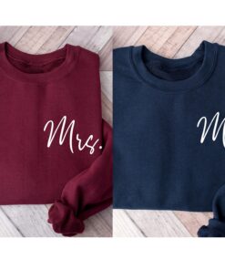 personalized mr and mrs sweatshirt for newlyweds custom wifey and hubby hoodie wedding party outfit honeymoon apparel slrqs