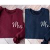 personalized mr and mrs sweatshirt for newlyweds custom wifey and hubby hoodie wedding party outfit honeymoon apparel slrqs scaled