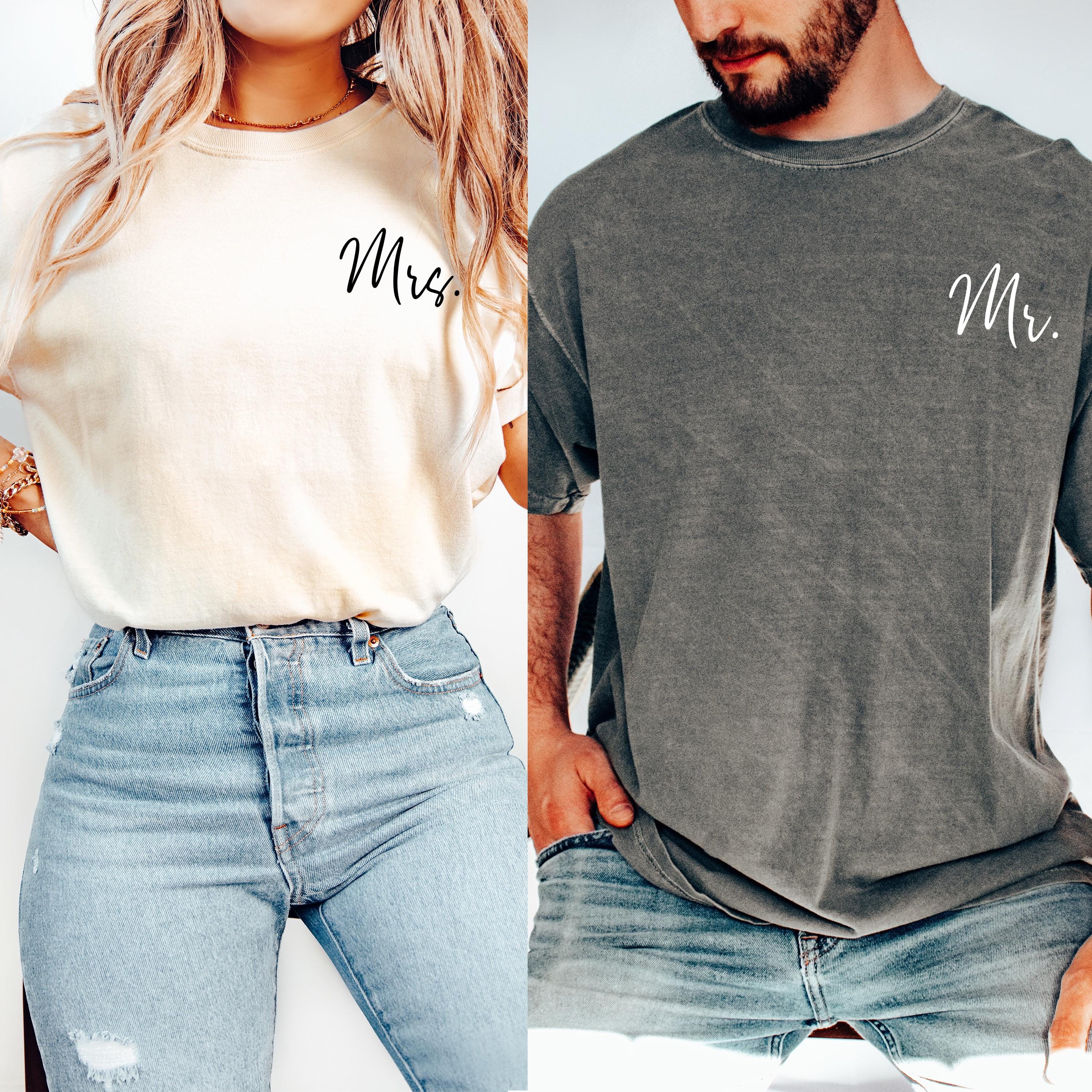 personalized mr and mrs t shirt for wedding party honeymoon bride groom tee custom wifey hubby gifts 0eclh