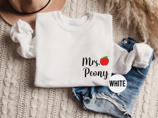 personalized mrs name sweatshirt with dates on sleeve for brides bachelorette party outfit and anniversary gift as9j2