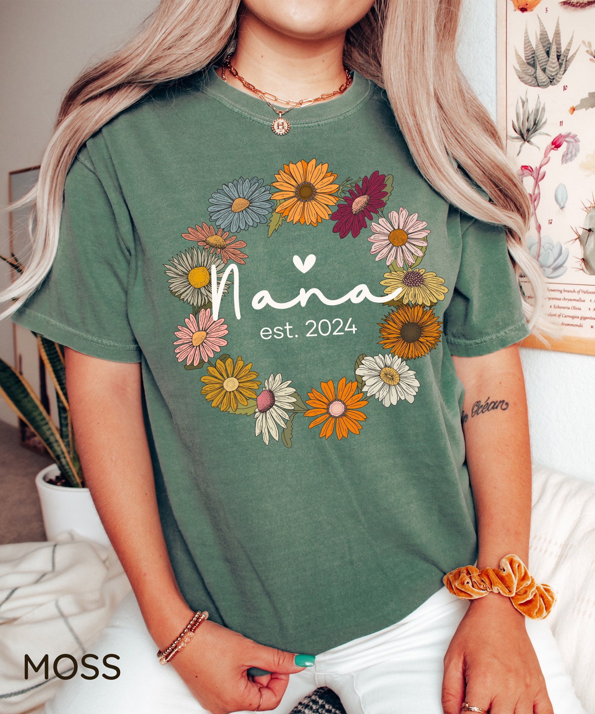 personalized nana est 2024 shirt custom grandma t shirt for pregnancy announcement and christmas gift dzzv0