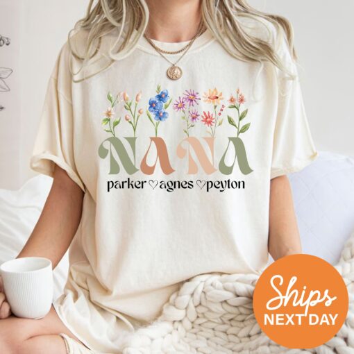 personalized nana shirt with kids names custom grandma t shirt for mothers day unique nana gifts and family apparel kohpn