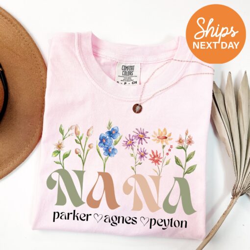 personalized nana shirt with kids names custom grandma t shirt for mothers day unique nana gifts and family apparel