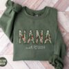 personalized nana sweatshirt est floral design crewneck for grandmother mothers day gift cute grandma outfit we0a2