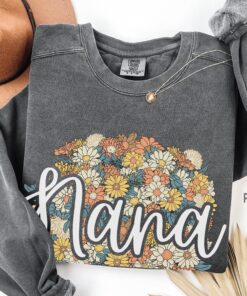 personalized nana sweatshirt floral design custom grandma shirt for mothers day unique gift with grandkids fopbk