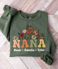 personalized nana sweatshirt with grandkids names custom crewneck mothers day gift for grandma and nana iecfh