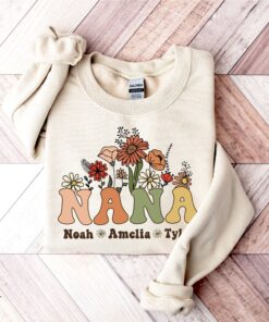 personalized nana sweatshirt with grandkids names custom crewneck mothers day gift for grandma and nana qkecy