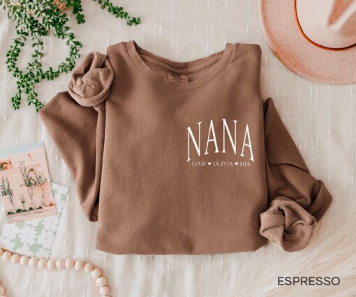 personalized nana sweatshirt with grandkids names custom grandma shirt for mothers day unique gift for nana 7agdl