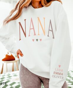 personalized nana sweatshirt with grandkids names custom grandma shirt for mothers day unique nana gift idea 4wv58