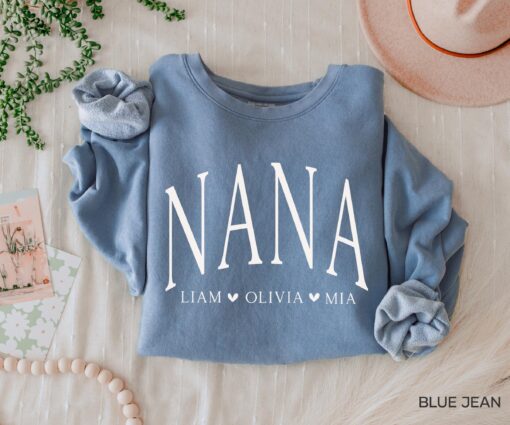 personalized nana sweatshirt with grandkids names custom mothers day shirt for grandma mimi gigi unique gift vacb9
