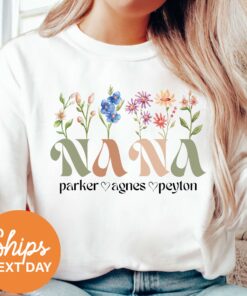 personalized nana sweatshirt with kids names custom grandkids sweatshirt unique nana gifts for mothers day n35ml