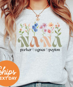 personalized nana sweatshirt with kids names custom grandkids sweatshirt unique nana gifts for mothers day pjlof