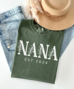 personalized nana wildflowers shirt grandma shirt for mothers day christmas gift unique nana est t shirt s1rvx