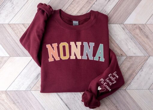 personalized nonna sweatshirt with kids names custom grandma sweater ideal for mothers day gifts from grandkids uasuu