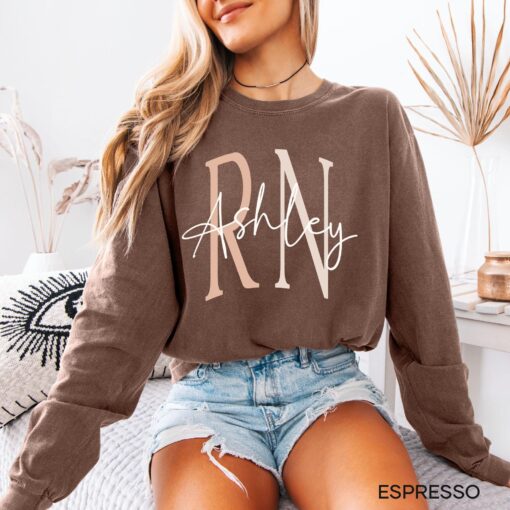 personalized nurse long sleeve t shirt for registered nurses rn grad gifts cute nurse shirt comfortable tee