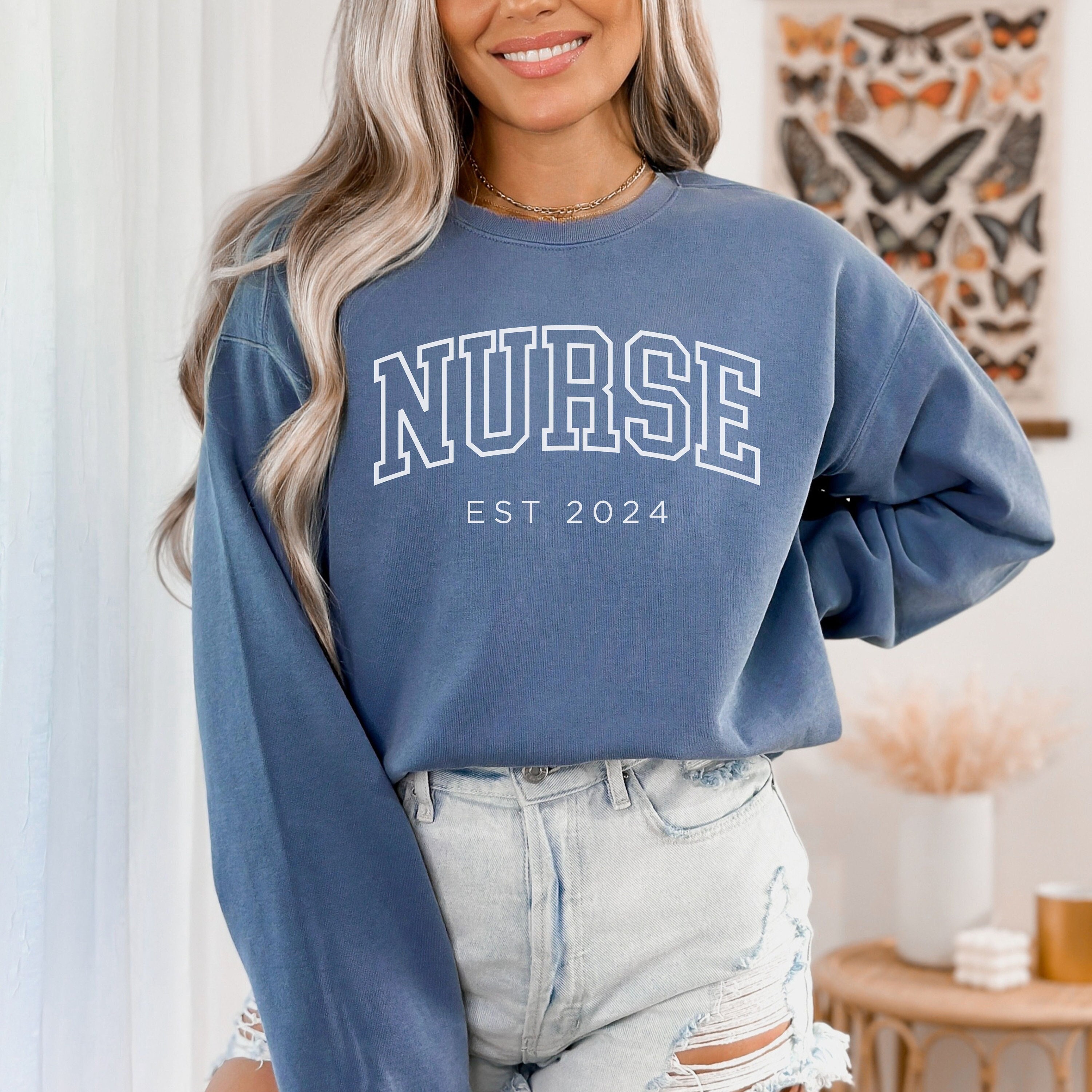 personalized nurse sweatshirt custom crewneck for nurses comfortable pullover great gift for nurse graduates qezuz scaled