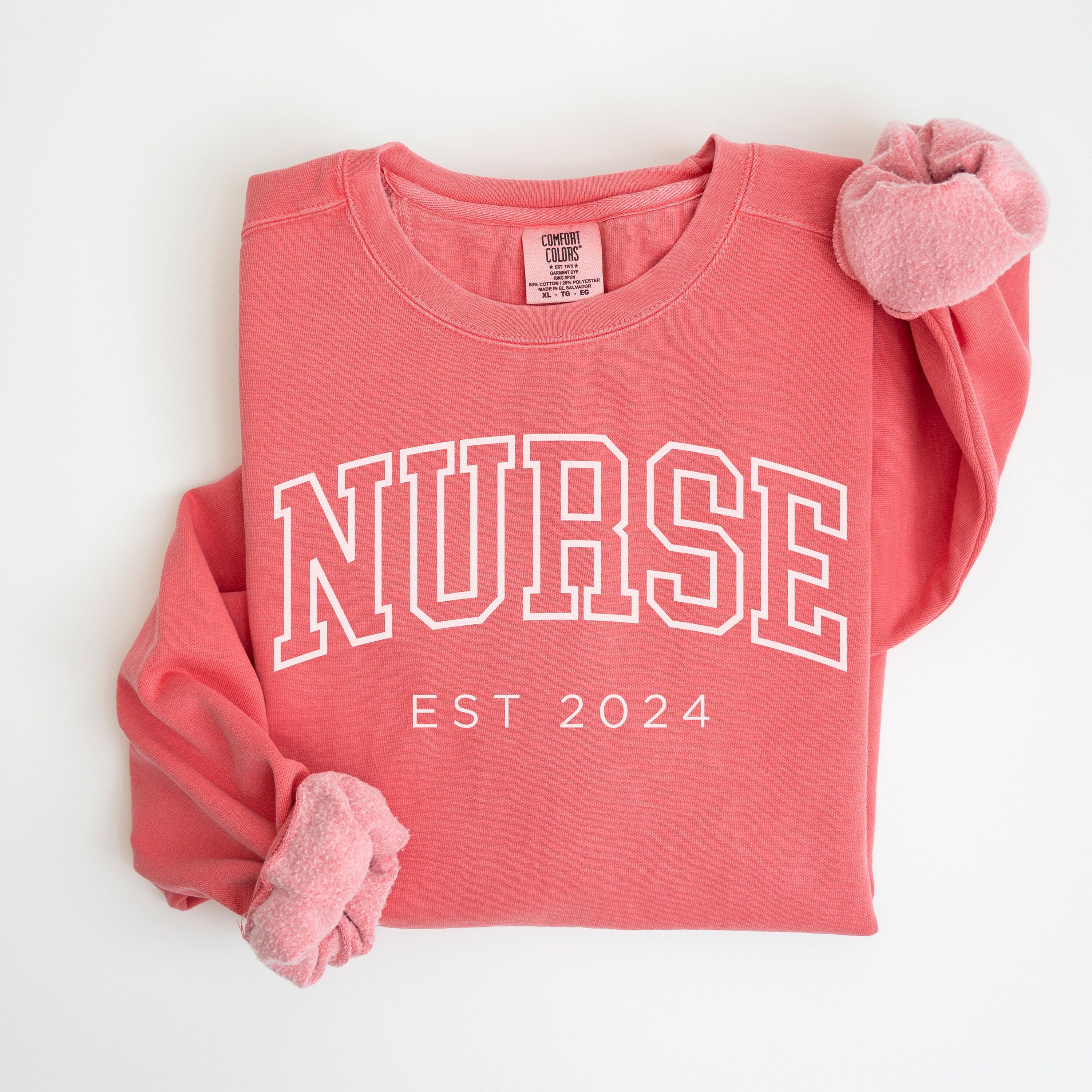 personalized nurse sweatshirt custom crewneck pullover best nurse grad gift comfort colors for nurses nnya0 scaled