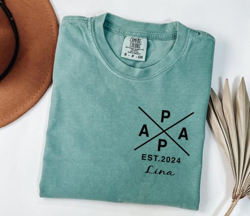 personalized papa est shirt for fathers day baby reveal gift unique papa shirt best papa ever t shirt mya1w scaled