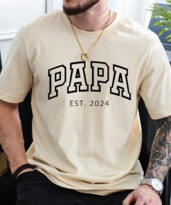 personalized papa shirt with est year custom dad t shirt for new dads pregnancy reveal gifts matching dad tee u45ep