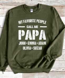 personalized papa sweatshirt custom grandpa gift from grandkids customized with names pregnancy announcement for dad mxumn