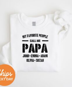 personalized papa sweatshirt custom grandpa gift from grandkids customized with names pregnancy announcement for dad y2bz6