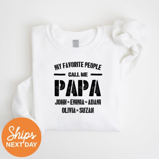 personalized papa sweatshirt custom grandpa gift from grandkids customized with names pregnancy announcement for dad y2bz6