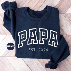 personalized papa sweatshirt with est year custom dad hoodie pregnancy announcement new dad shirt matching gift xzeit