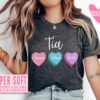 personalized pink tia shirt for valentines day with heart candy and kids names trendy aunt sweatshirt in spanish fqrws scaled