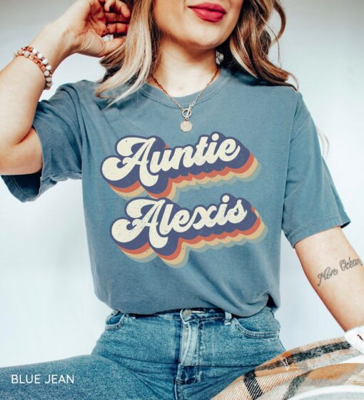 personalized retro aunt shirt custom gift for pregnancy announcement cute aunt t shirt mothers day gifts losai
