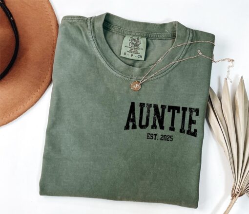 personalized retro auntie est shirt cute aunt announcement gift for mothers day and christmas njioc