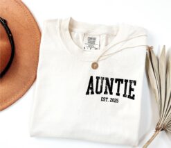 personalized retro auntie est shirt cute aunt announcement gift for mothers day and christmas ztp25