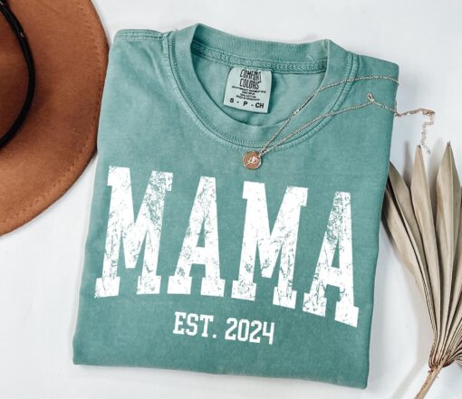 personalized retro mama est shirt custom mom shirt for mothers day new mom announcement funny mom t shirt iofle