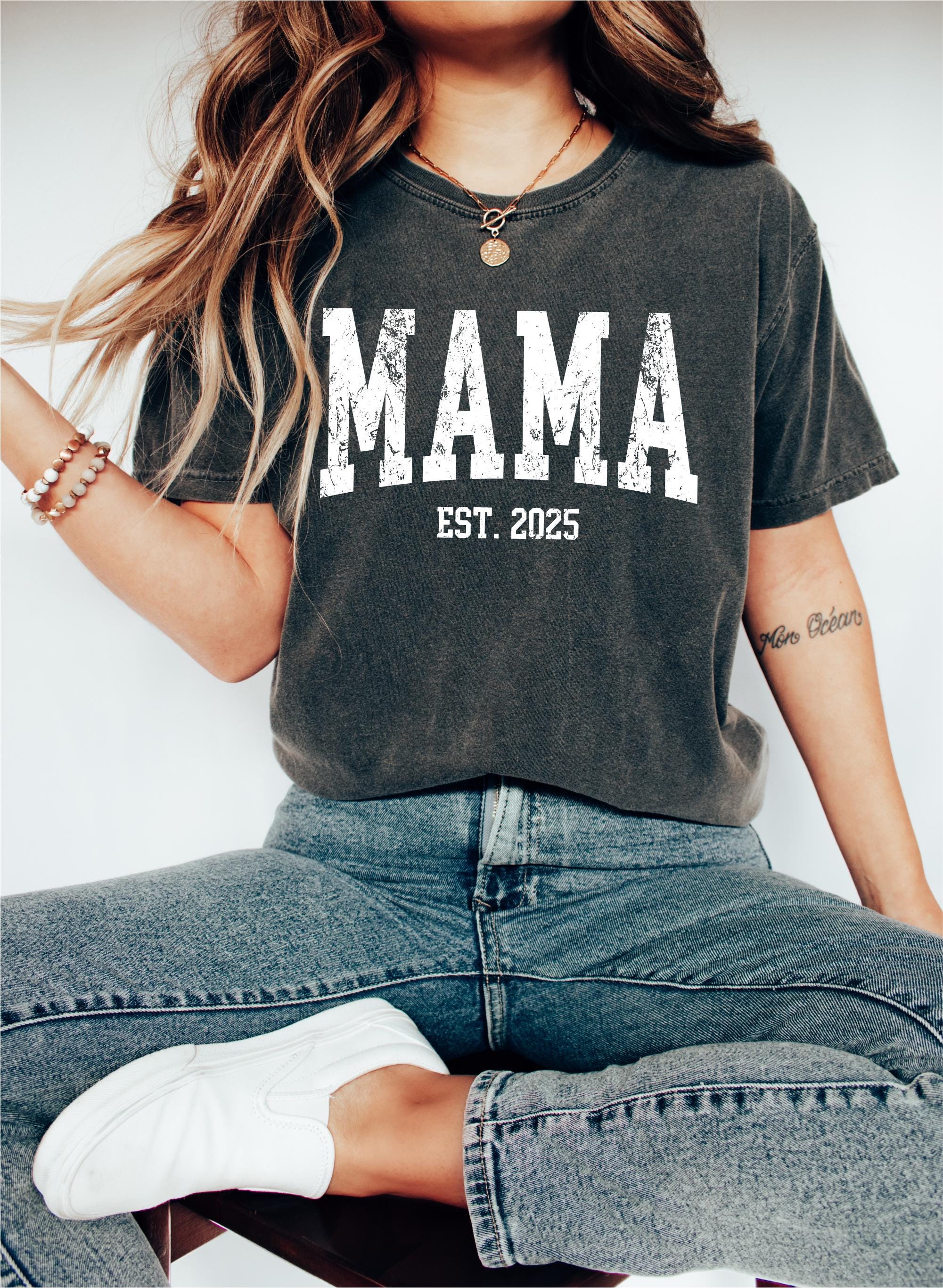 personalized retro mama shirt established year funny mom shirt mothers day gift for pregnancy announcement and birthday ltbet scaled