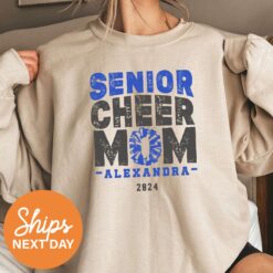personalized senior cheer mom sweatshirt custom name year for cheerleader graduation 2024 2025 gifts fovty