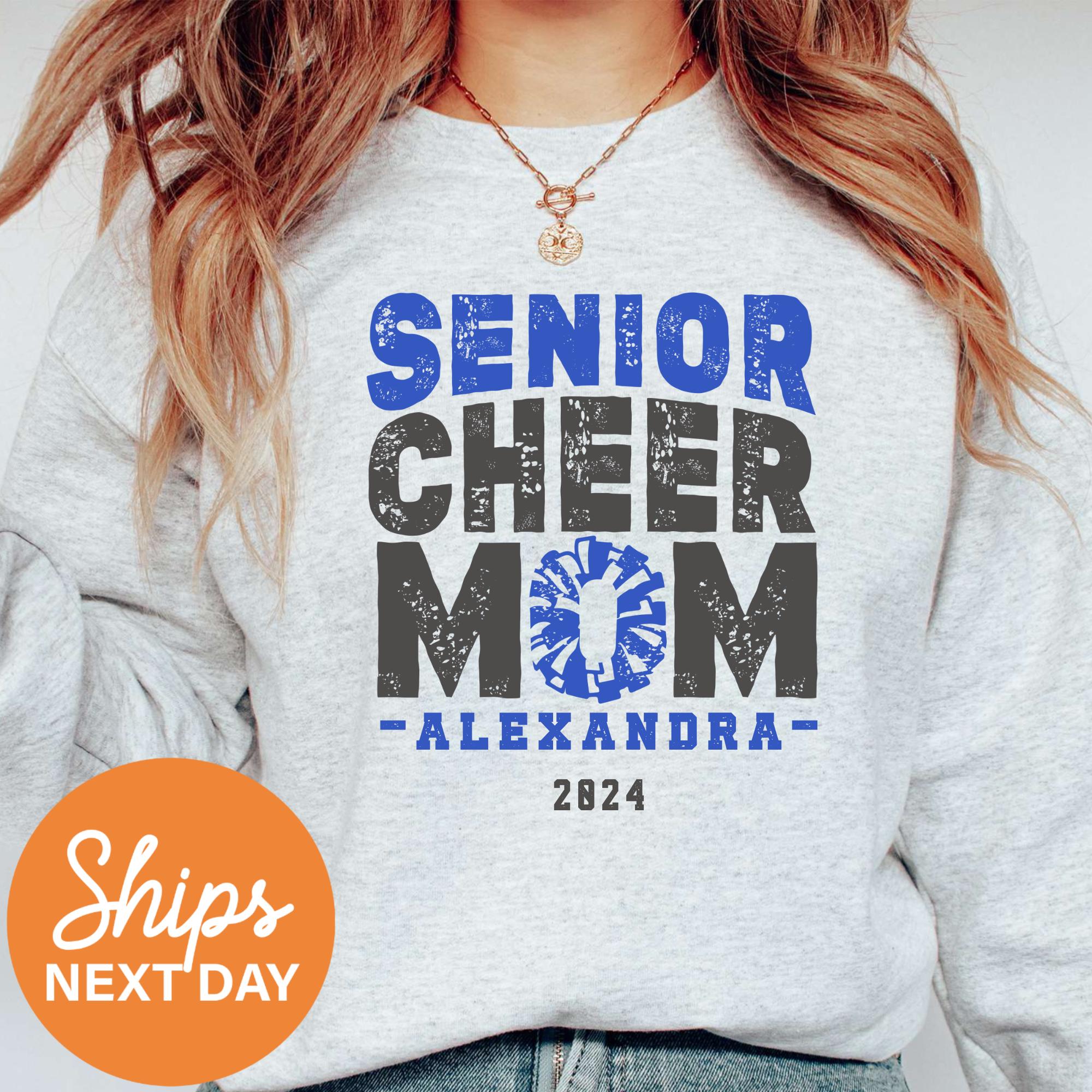 personalized senior cheer mom sweatshirt custom name year for cheerleader graduation 2024 2025 gifts nqgdf