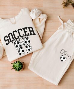 personalized soccer mom sweatshirt and sweatpants custom kids name shirt best soccer mom gift for mothers day 6grlu