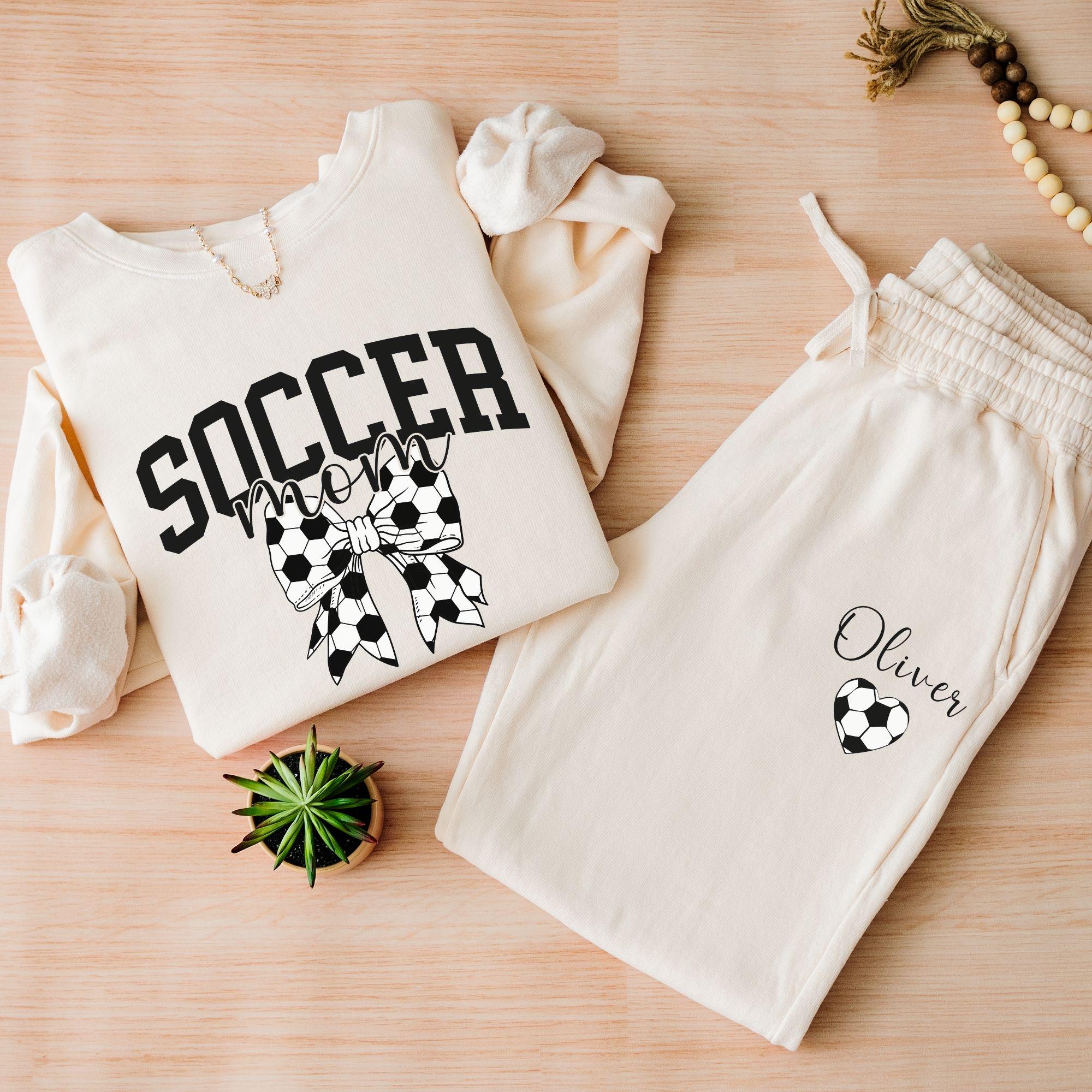 personalized soccer mom sweatshirt and sweatpants custom kids name shirt best soccer mom gift for mothers day 6grlu