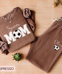 personalized soccer mom sweatshirt and sweatpants custom soccer mama shirt with kids name unique soccer mom gift cehdv