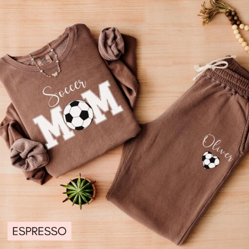 personalized soccer mom sweatshirt and sweatpants custom soccer mama shirt with kids name unique soccer mom gift cehdv