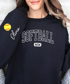 personalized softball mom hoodie with your name custom sweatshirt sports mama sweater for softball team gifts m3tll