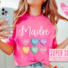 personalized spanish mom shirt with kids names for valentines day pink madre heart tee for da de san valentn 6vavm scaled