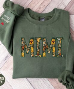 personalized sunflower mimi sweatshirt with kids names floral grandma crewneck custom granny sweater gifts for mimi 07fdg