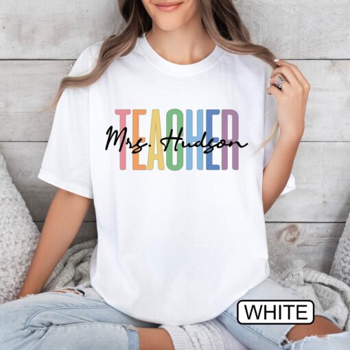 personalized teacher shirt custom comfort colors t shirt with name cute preschool teacher tee for first day of school bvrxw scaled